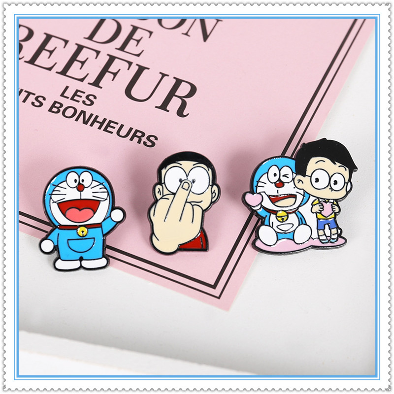 Ghim cài hình Doraemon series 01 Nobita thời trang dùng cài áo/ balo