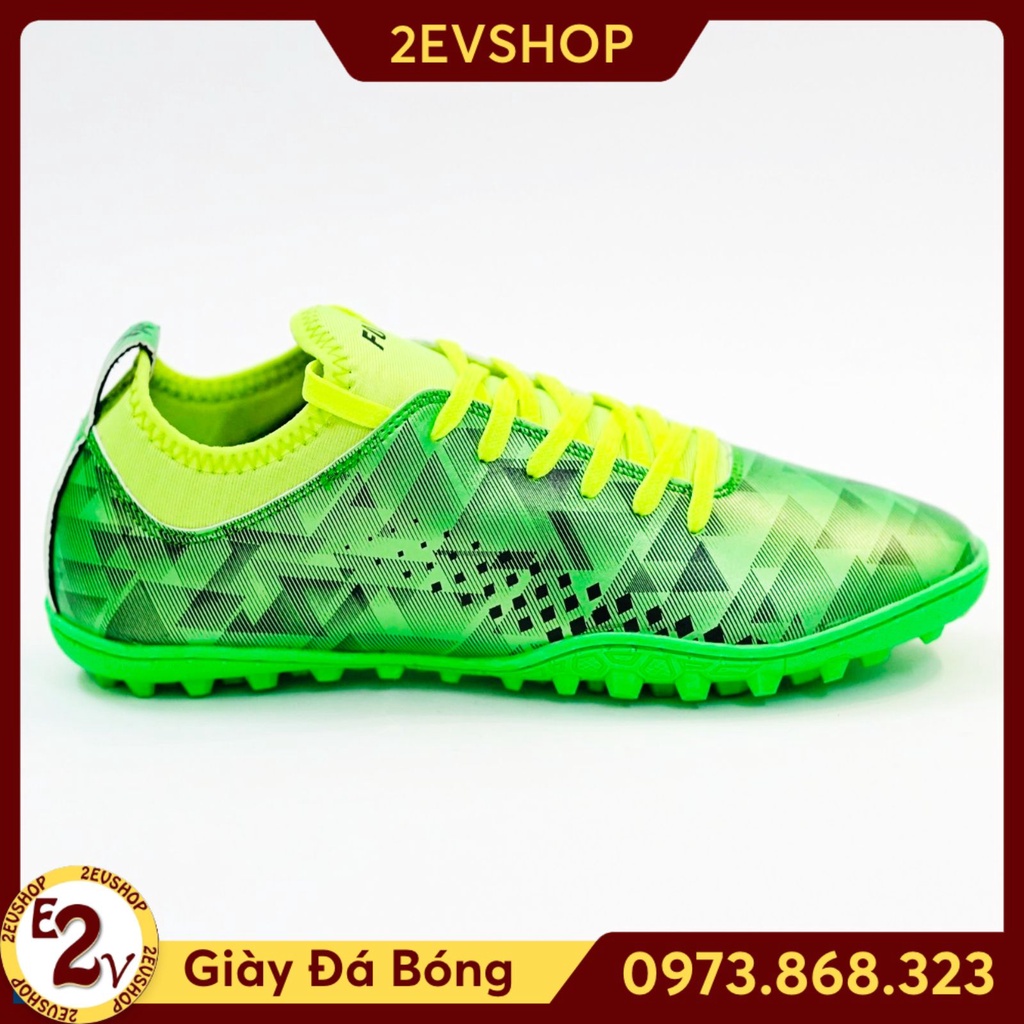 Giày đá bóng thể thao nam Fovi Debut Xanh Lá, giày đá banh cỏ nhân tạo đế mềm - 2EVSHOP