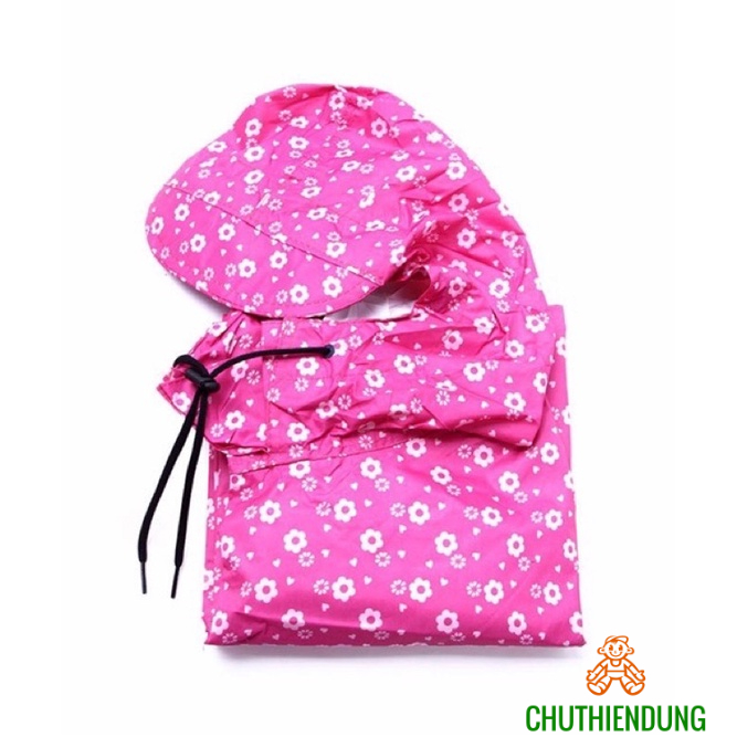 Áo Mưa Vải Dù Bít Kín Người Toàn Thân In Hoạ Tiết Cao Cấp Không Xẻ Tà