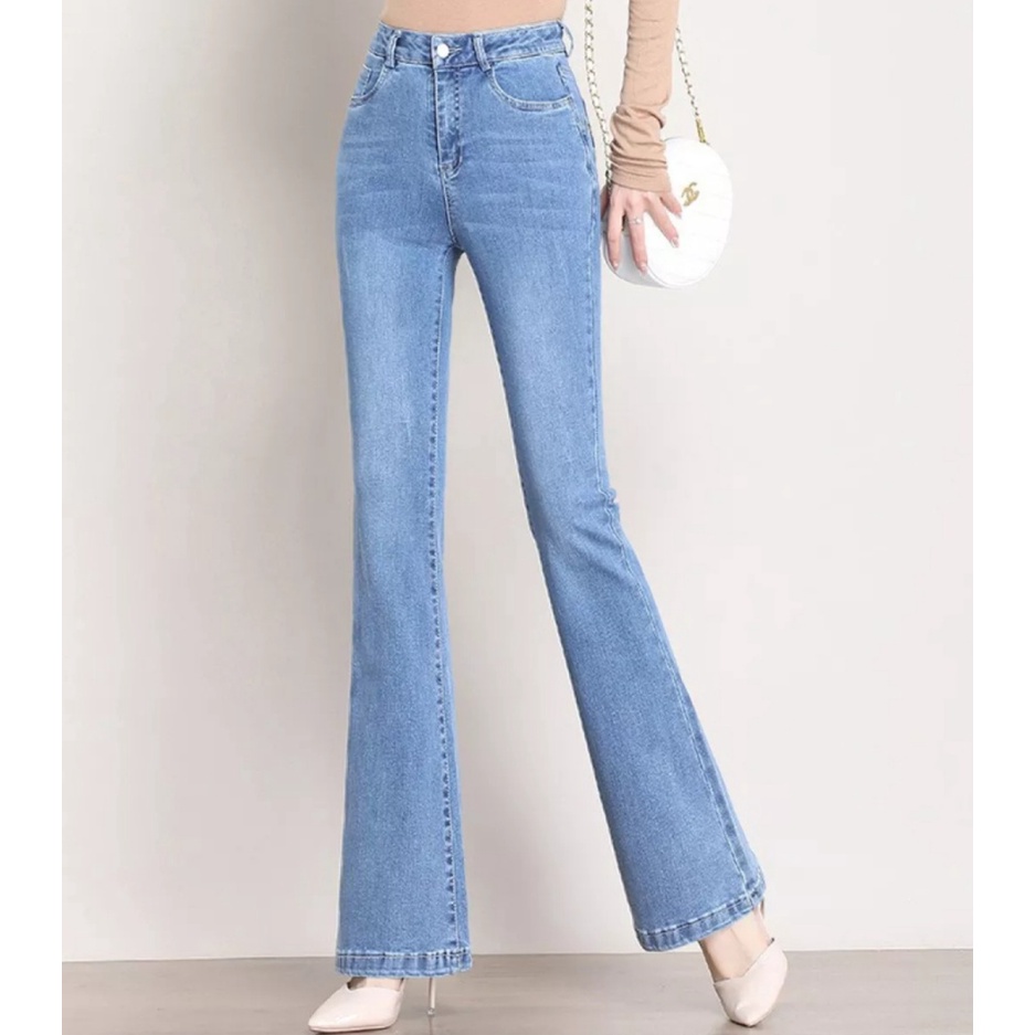 Quần Jeans Nữ Quần Bò Nữ Ống Bass Cotton 100% Co Giãn 4 Chiều Hàng Công Ty xuất Khẩu