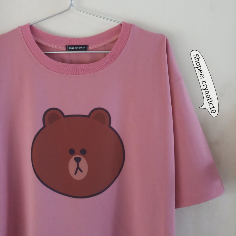 [COMBO TIẾT KIỆM] Set 1 áo gấu Brown Line Friend + 1 quần caro xám xanh unisex