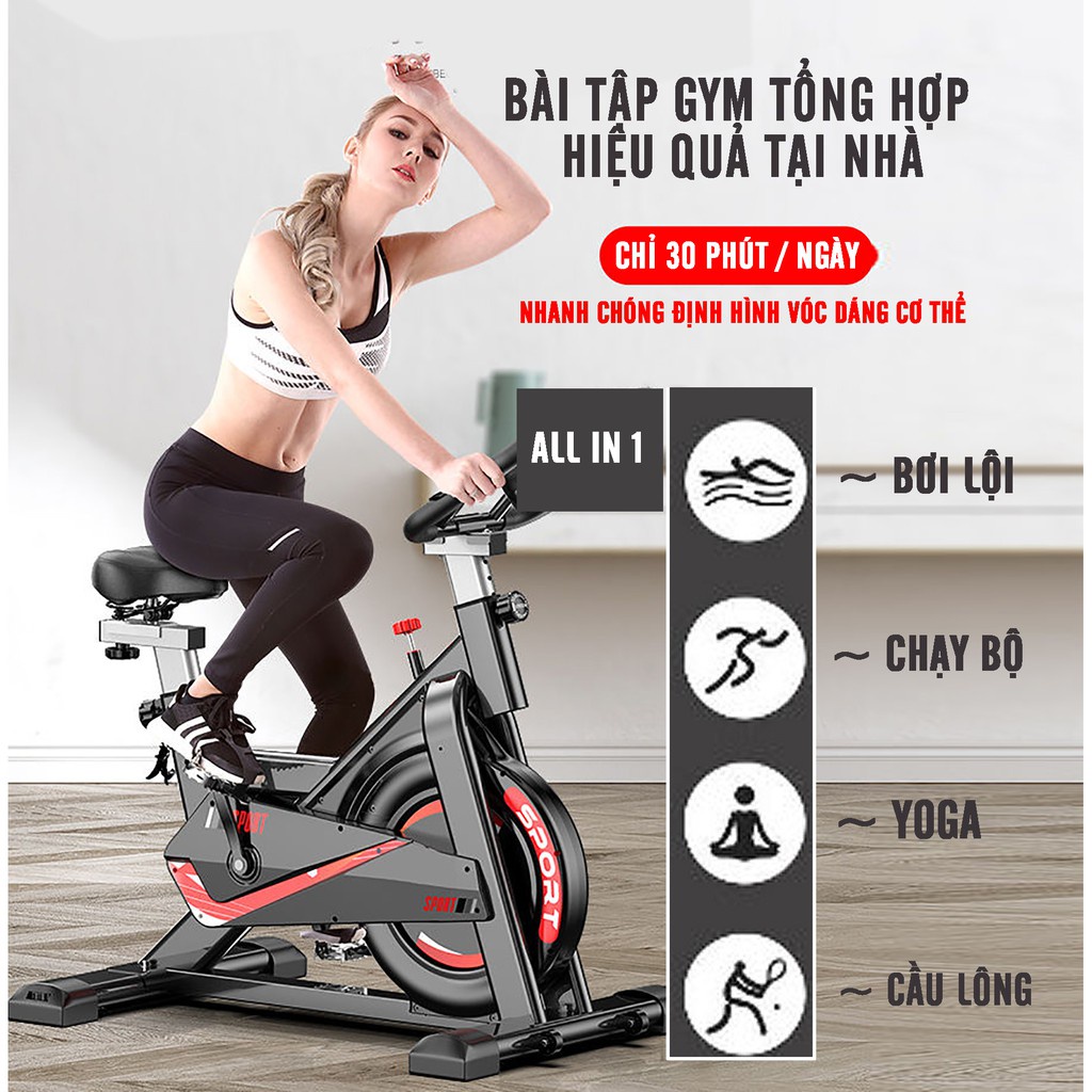 Xe đạp tập Gym JOBUR GH 707 - Xe đạp tập thể dục ĐA NĂNG tại nhà Hàng nhập khẩu CAO CẤP - Khung sườn thép chống gỉ