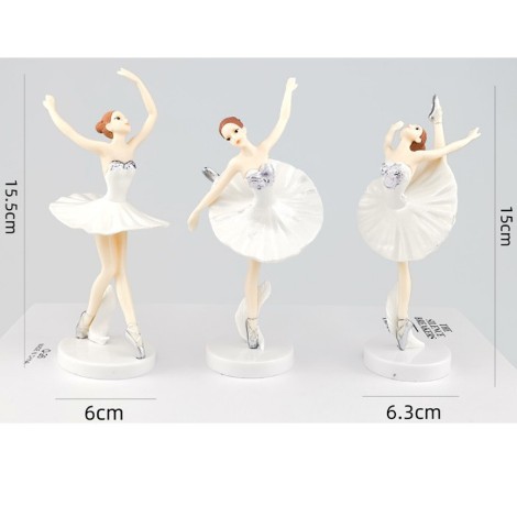 Combo 3 vũ công múa bale trang trí bánh kem