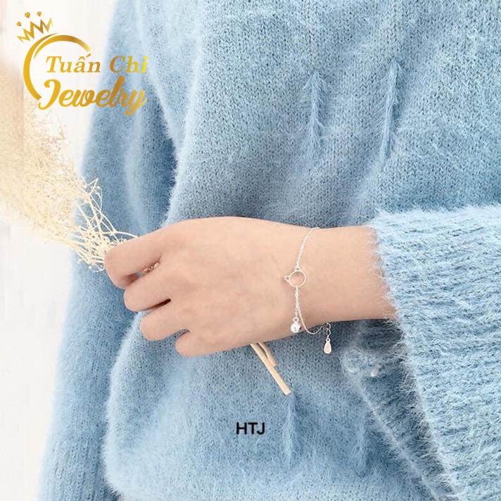 Set Bạc Nữ ⚡FREESHIP⚡ Bộ Trang Sức Bạc Ta Nữ, Họa Tiết Hình Mèo Dễ Thương [ Dây Chuyền Bạc, Lắc Bạc]