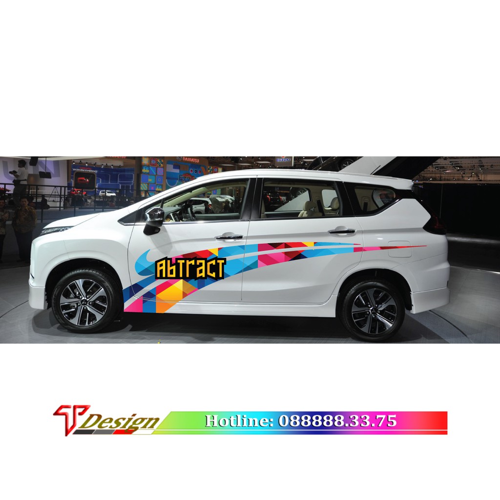 Decal trang trí xe ô tô, tem xe 4 chỗ, 5 chỗ, tem xe du lịch WRAP 24, KT 291x68cm