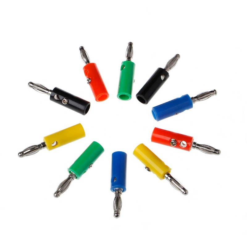 Set 10 Đầu Nối Dây Cáp Loa 4mm 5 Màu Hình Chữ o