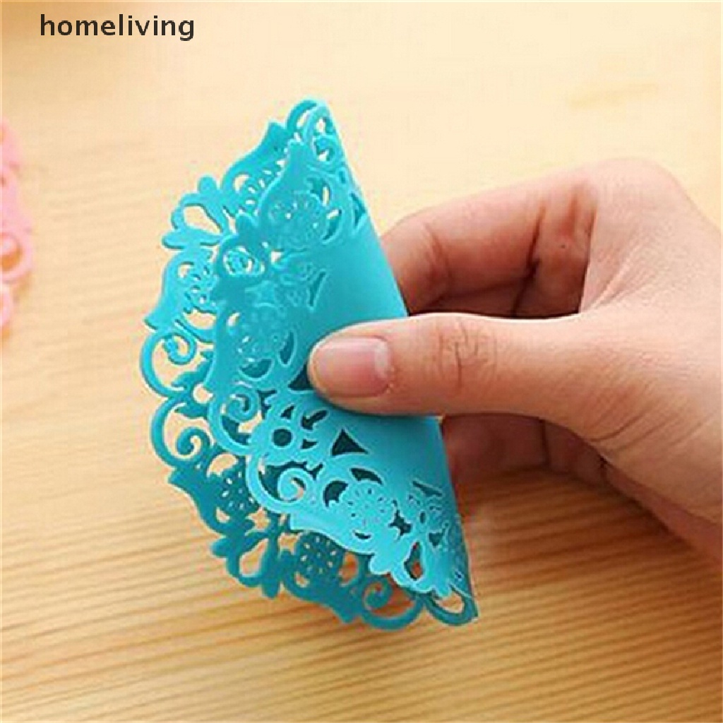 Tấm Lót Ly Trà Cách Nhiệt Bằng Silicone Họa Tiết Ren Hoa