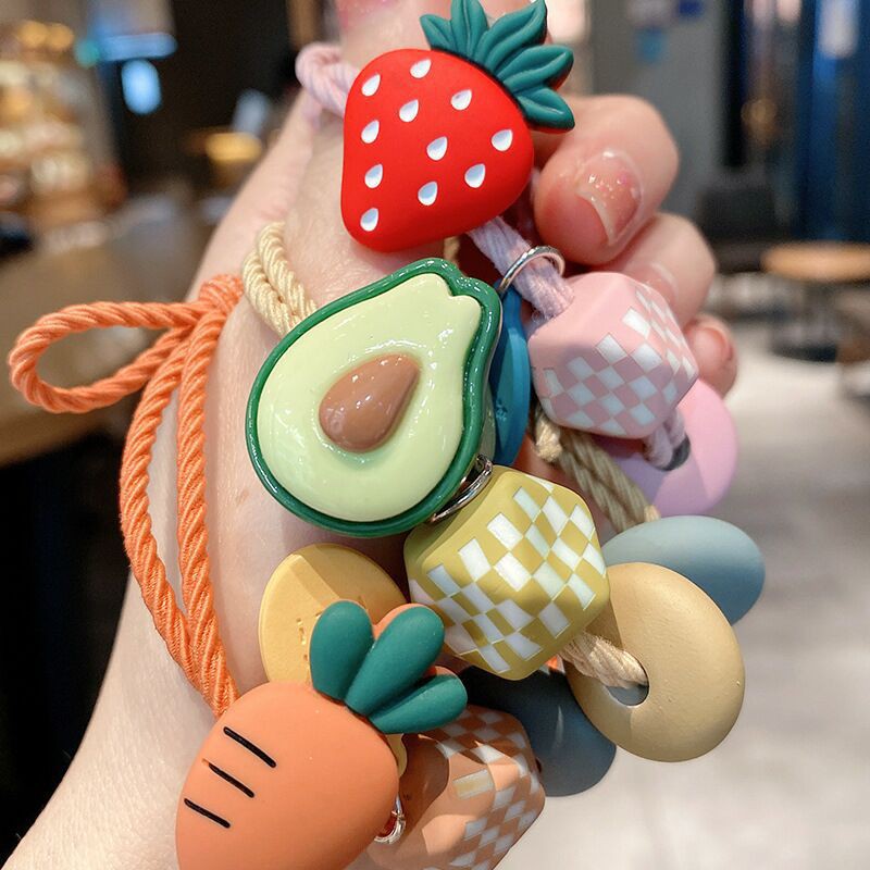 Cột tóc hàn quốc trái cây kèm 4 hạt màu Tiluca COT07