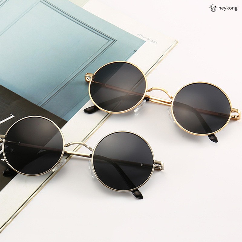 Vintage Retro Round Sunglasses Metal Circle Frame Casual Sunglasses for Men | BigBuy360 - bigbuy360.vn
