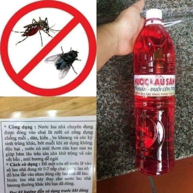 Nước lau sàn đuổi muỗi ,côn trùng chuyên dùng Bệnh viện ,diệt khuẩn (chai 1,5lit)