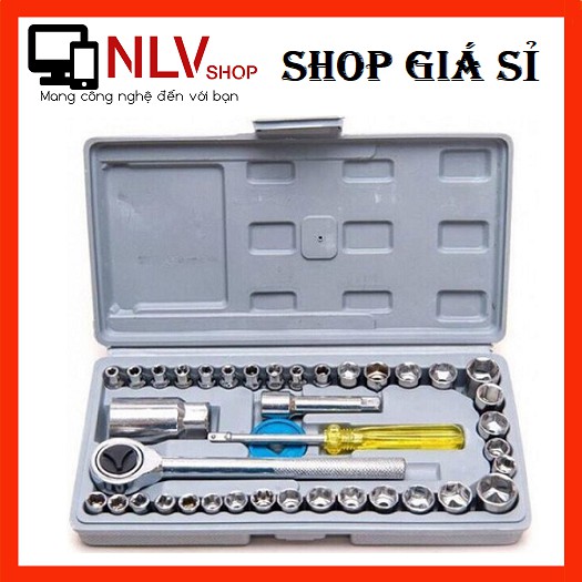 Bộ Dụng Cụ Sửa Chữa Ô Tô Và Xe Máy Gồm 39 Dụng Cụ Và 1 Hộp Đựng Tiện Lợi - Bộ Đồ Nghề 40 Thiết Bị AIWA