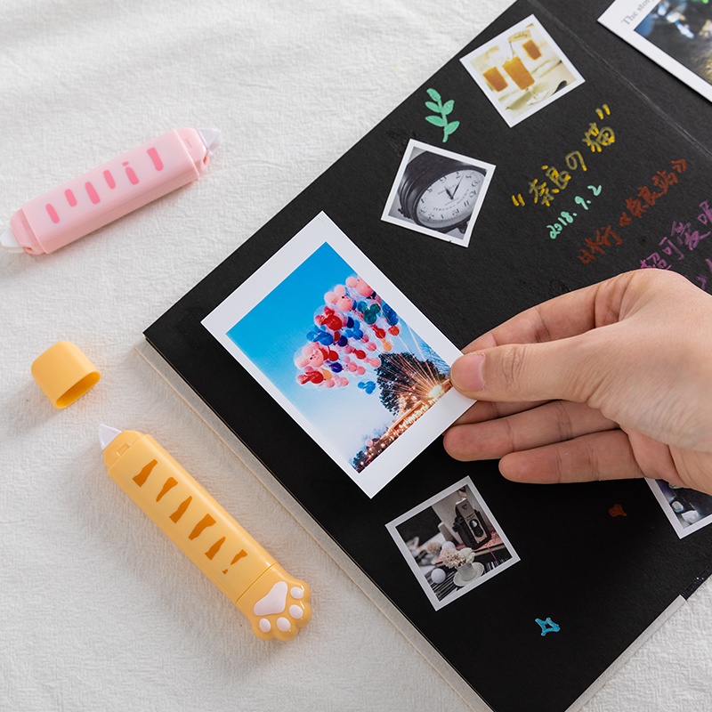 1 Bút Xóa Kéo & Keo Hai Mặt Đa Năng Hình Mèo Dễ Thương C6535