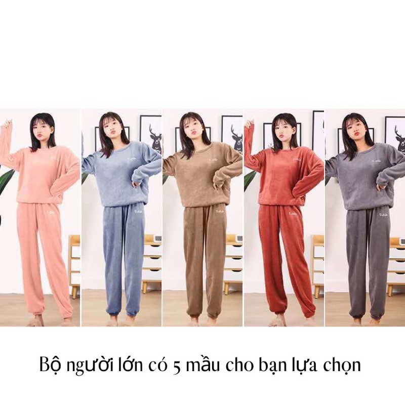 Bộ Lông Cừu mềm mịn cho Mẹ và bé cổ tròn
