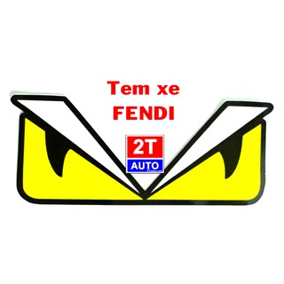 Logo tem xe Fendi cỡ lớn, dán trang trí đầu xe máy mô tô SKU: fendy