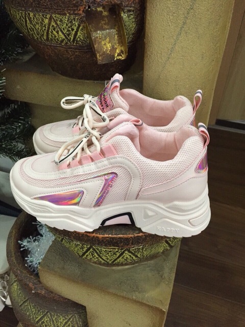 [Mã FAGREEN245 giảm 10% tối đa 30k đơn từ 99k] Giày nữ màu hồng lưới thoáng độn đế 5cm dáng hàn năng động mã a26 | BigBuy360 - bigbuy360.vn