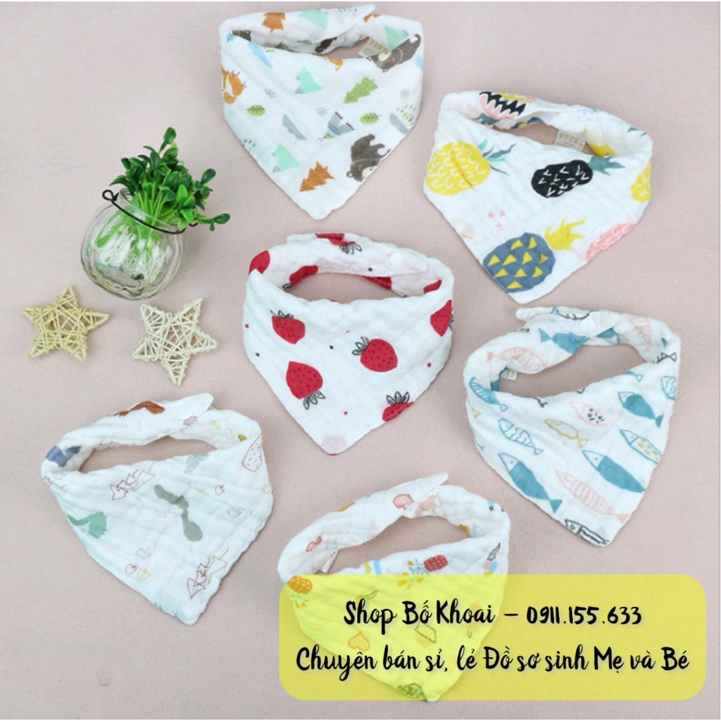 Yếm tam giác xô 6 lớp - Yếm xô Organic cho bé - Bố Khoai Store