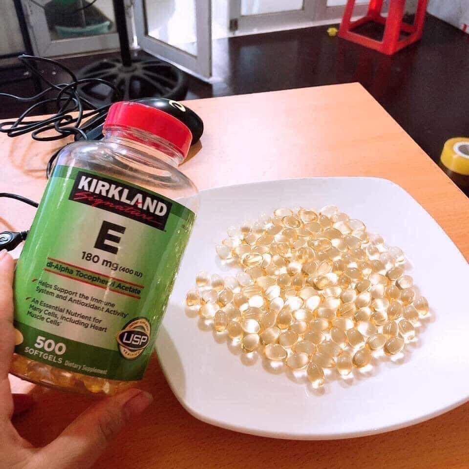 Vitamin E Kirkland 500v Mỹ 400 IU [HÀNG CHÍNH HÃNG] đẹp da, chống lão hoá