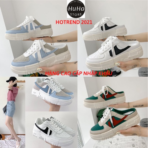 Giày sục nữ,Giày thể thao nữ đạp gót,Sneaker phong cách Hàn Quốc max đẹp hottrend 2021