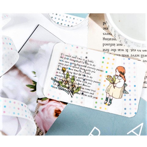 Washi tape chấm bi nhiều màu sắc, băng dán giấy washi chấm tròn trang trí sổ tay, bullet journal, DIY