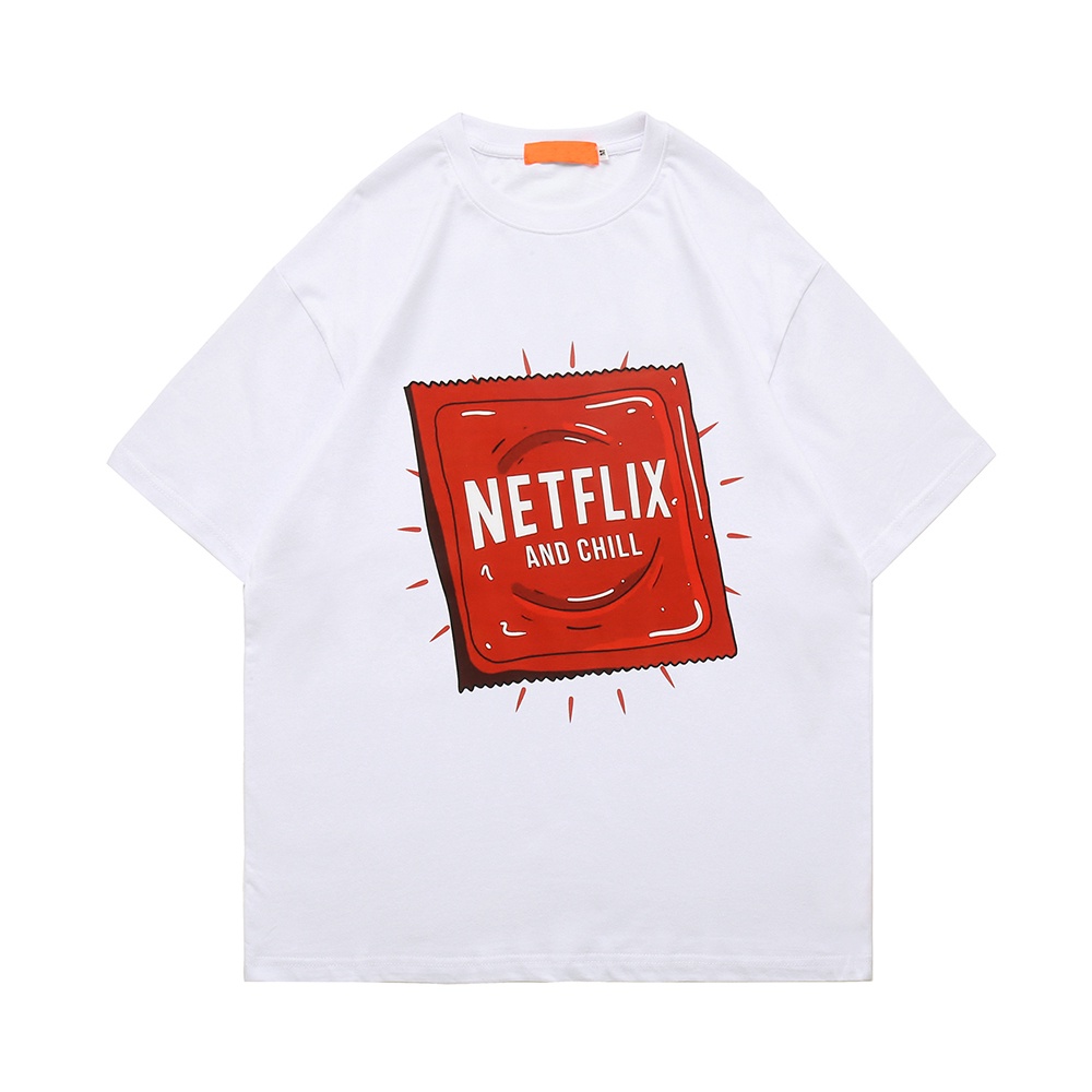 Áo Thun Tay Ngắn Cổ Tròn Màu Trắng / Đen In Biểu Tượng Tối Thời Trang Mùa Hè Cho Nam Và Nữ