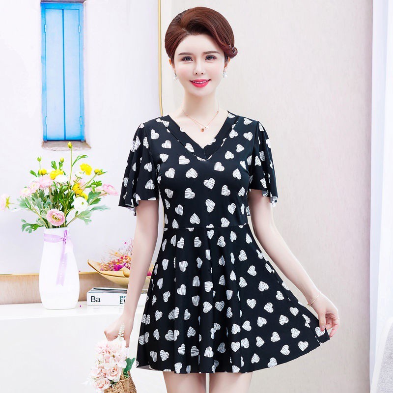 ✵Áo tắm dành cho mẹ, dành cho phụ nữ trung niên và già, mỏng và che bụng, áo tắm dành cho mẹ trung niên xẻ size lớn, áo