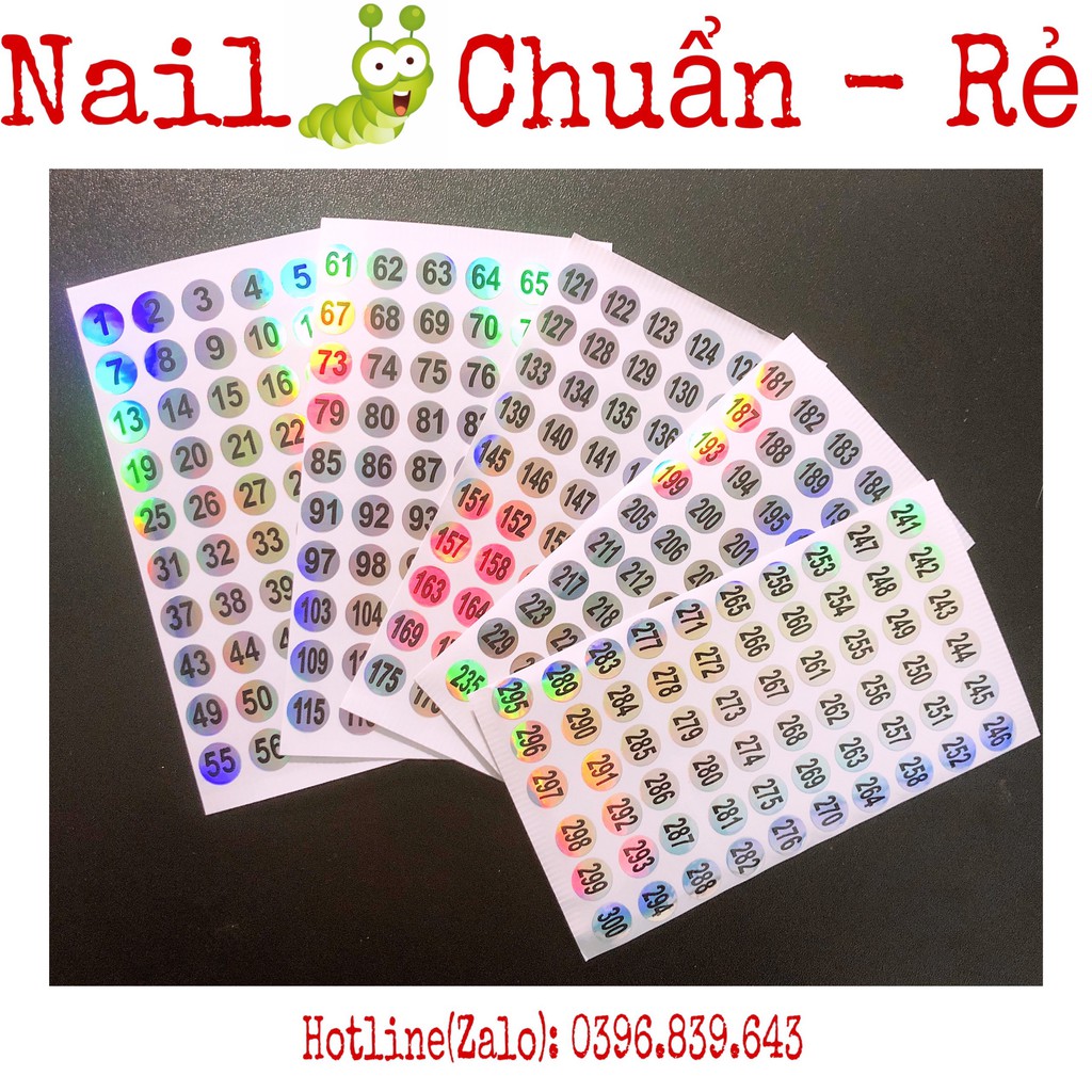 Tem Số Dán Chai Sơn - Tem Decal Bảy Màu Dán Số Thứ Tự