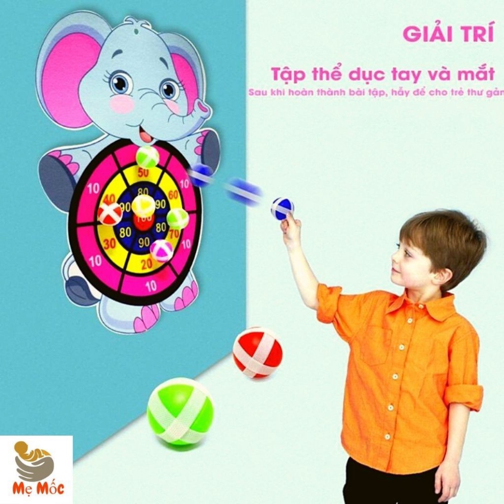 Ném Bóng Dính, Bảng Phi Tiêu Bóng Ném Dính Rèn Luyện Tính Tập Trung Cho Bé Tặng Kèm 3 Bóng - Shop TOPKIDS,BPT01