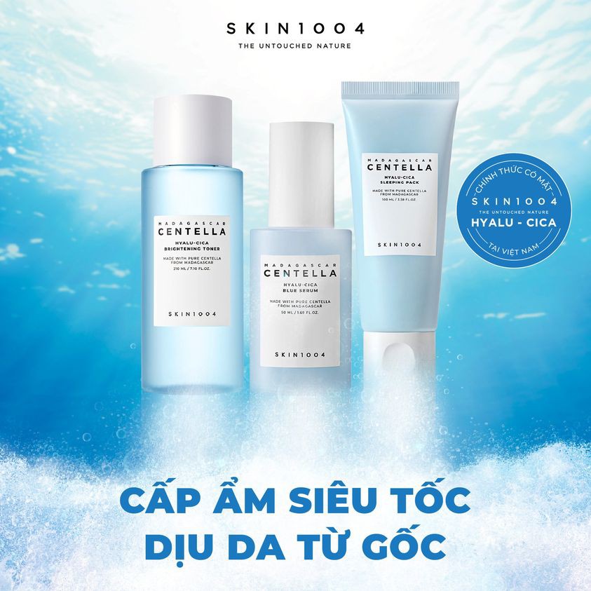 Skin1004 - Tinh chất cấp ẩm, chiết xuất rau má Skin1004 Madagascar Centella Hyalu-Cica Blue Serum 50ml