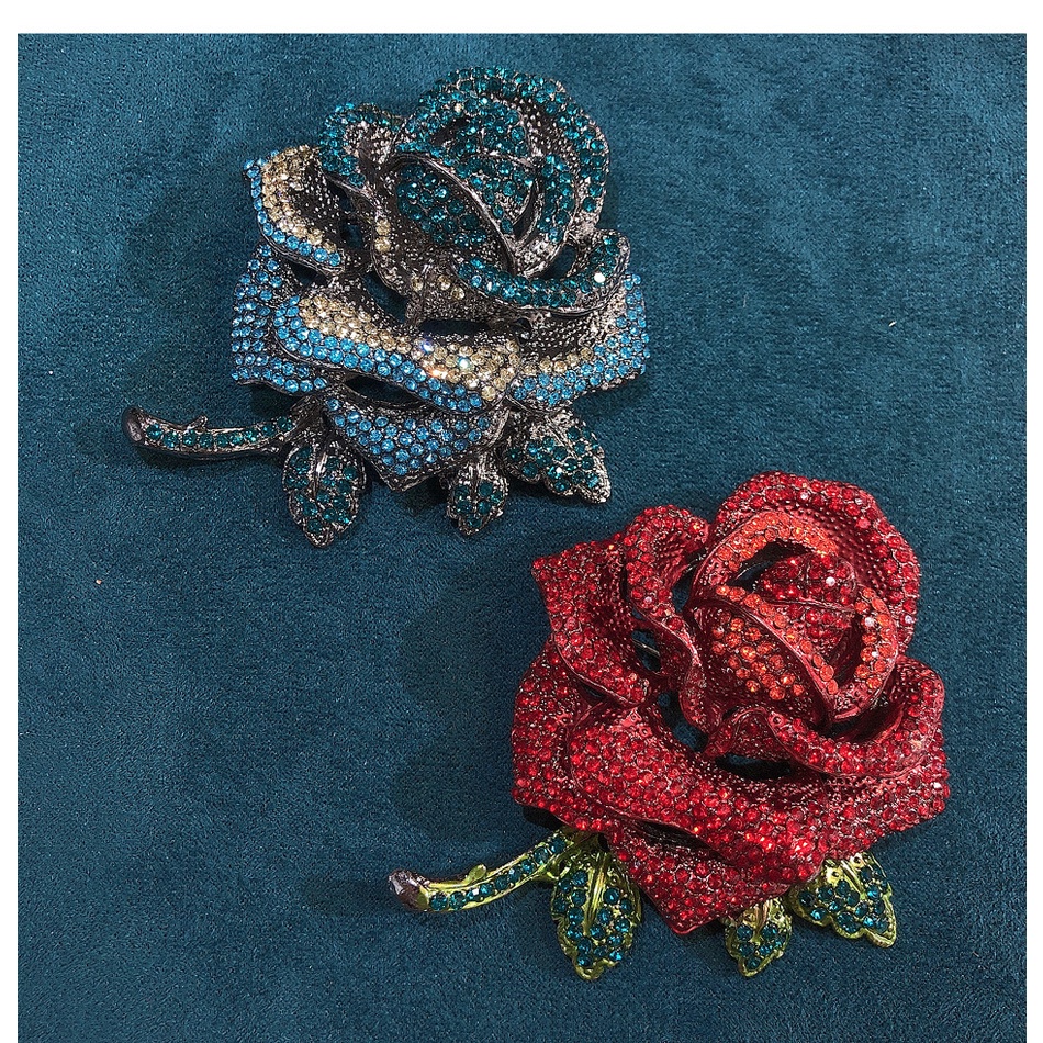 Ghim Cài Áo Hình Hoa Hồng Đính Đá Thời Trang Cho Nữ