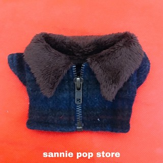 Áo khoác nỉ cổ lông keo khoá cho doll 20cm/doll Identity V