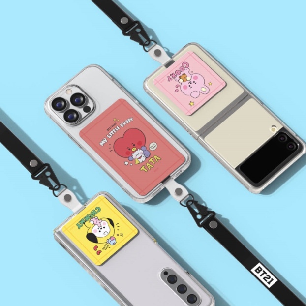 Ốp Điện Thoại In Hình bt21 Kèm Dây Đeo Cho Iphone