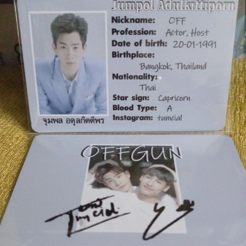 Set 2 thẻ card nhựa OffGun - ID CARD in 2 mặt bo góc có chữ ký
