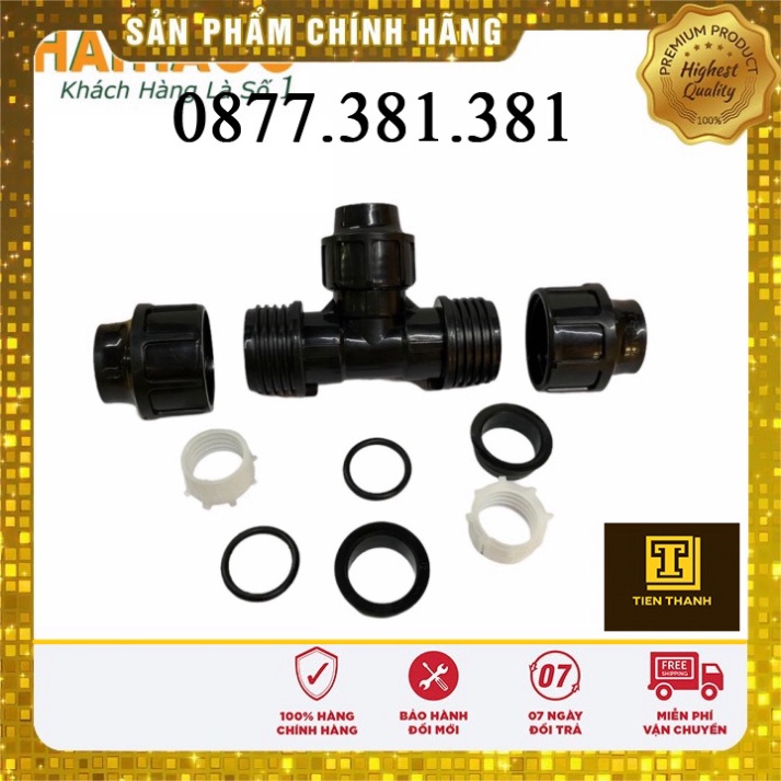 Tê Ren Trong HATHACO Dùng Chia Nhánh Ống HDPE (D20 - D25) Ra Ống Ren Trong 1/2" Và 3/4"