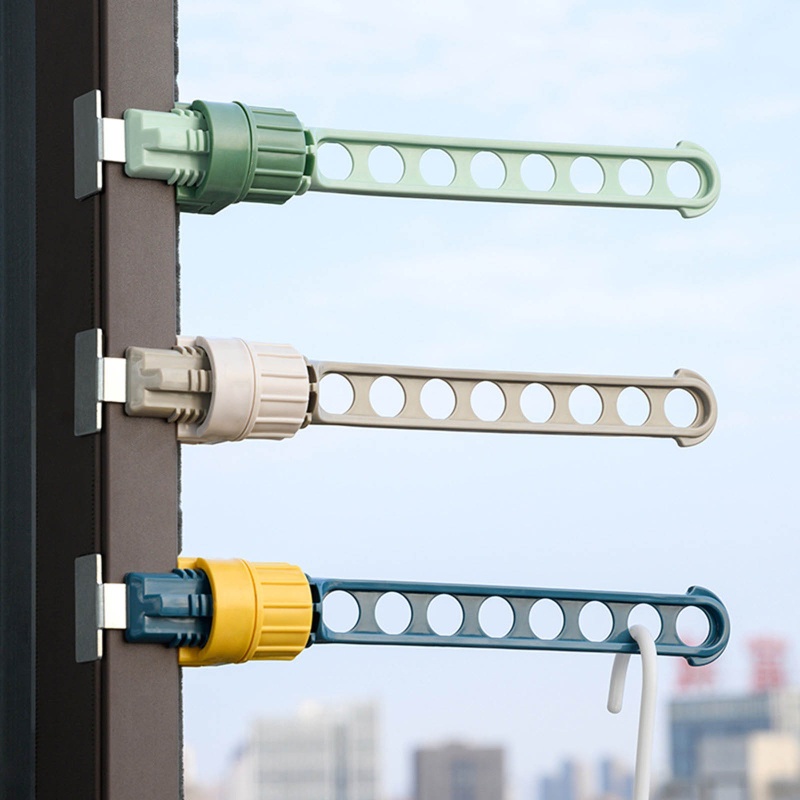Thanh treo móc quần áo 8 Lỗ Bằng Nhựa Có Thể Thu Gọn Tiện Dụng