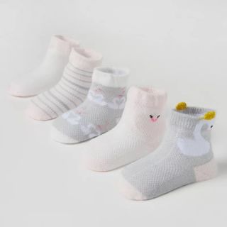 Set 5 đôi tất lưới cao cổ Hug Elephant cho bé