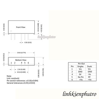 Module Nguồn Cách Ly 24V Ra 5V IB2405S-2W