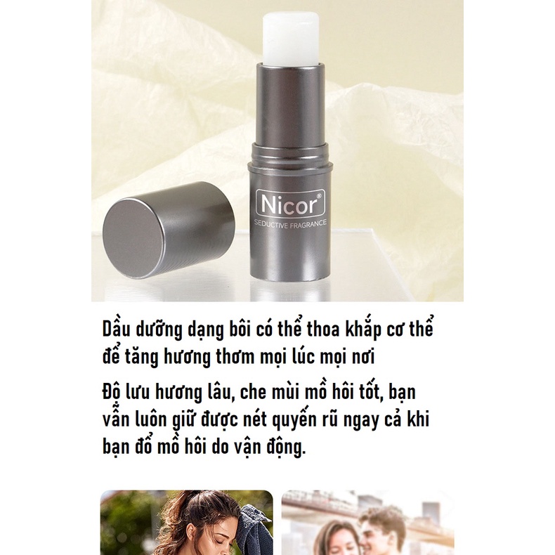 Nước Hoa Khô Nicor Dạng Sáp Lưu Hương Thơm Lâu Cho Nam Và Nữ