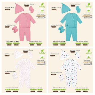 Bộ quần áo sơ sinh lullaby cài lệch vải thở