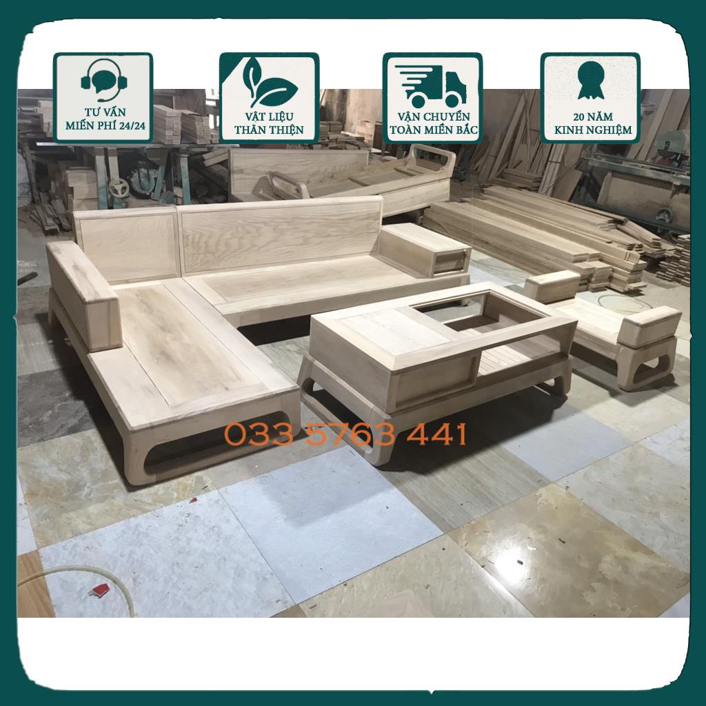 Bộ ghế sofa góc L kích thước 2m7x1m8 dành cho phòng khách lớn phong cách hiện đại, sang trọng