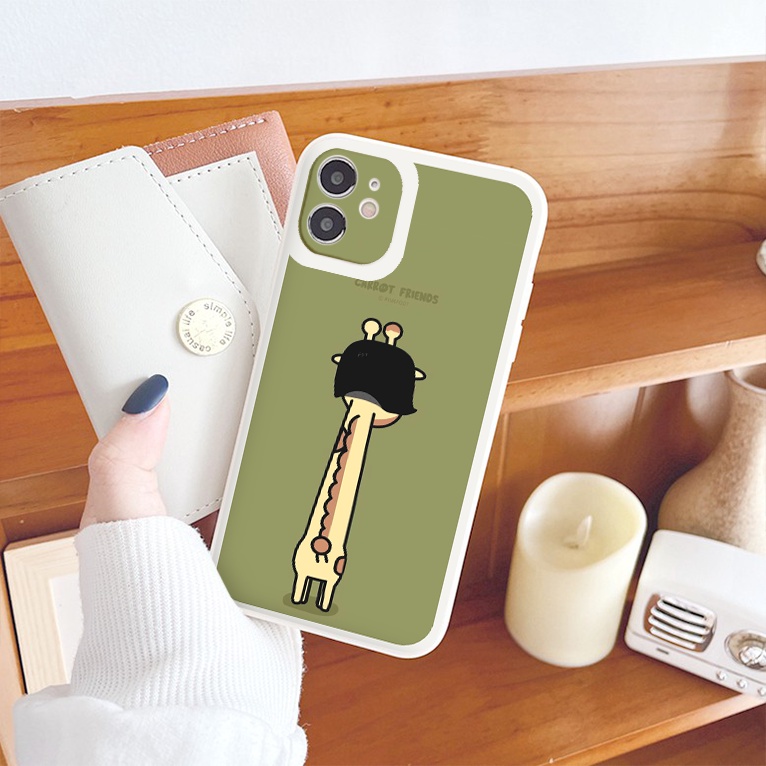 Ốp lưng iphone Hươu cao cổ cạnh vuông chống sốc cho iphone 7plus 8plus x xsmax 11pro max 12pro 12promax13promax tr1168