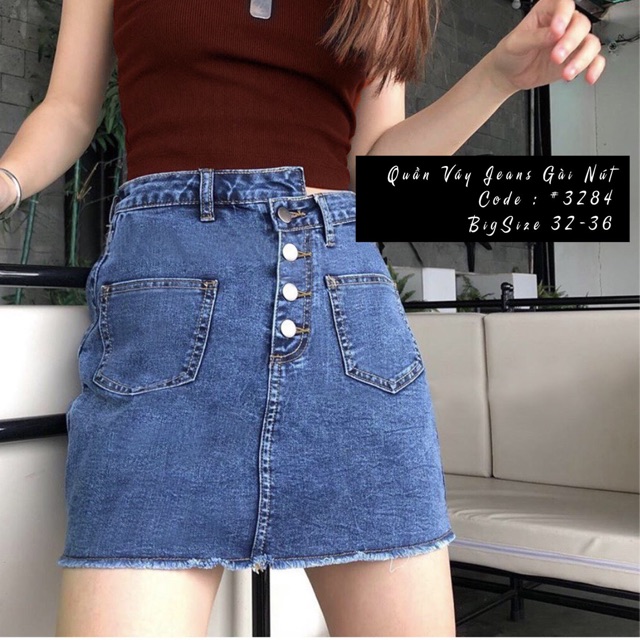 Quần Váy Jeans Size Đại To Xanh - Có Quần Trong - Lưng Cao/Co Giãn Mạnh