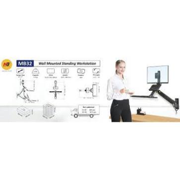 Giá Treo Máy Tính Treo Tường Có Khay Đở Bàn Phím -  MB32 - [ Phù Hợp MH 22&quot; - 32&quot; ] - [ Hàng Chính Hãng Model 2021 ]