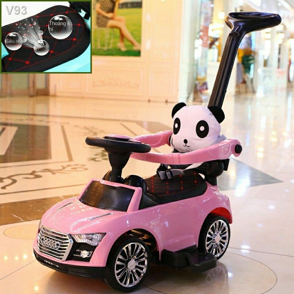 HTINGXe ô tô Audi trẻ em ba trong một tay đẩy nhẹ lan can đồ chơi yo bốn bánh cho mới biết đi