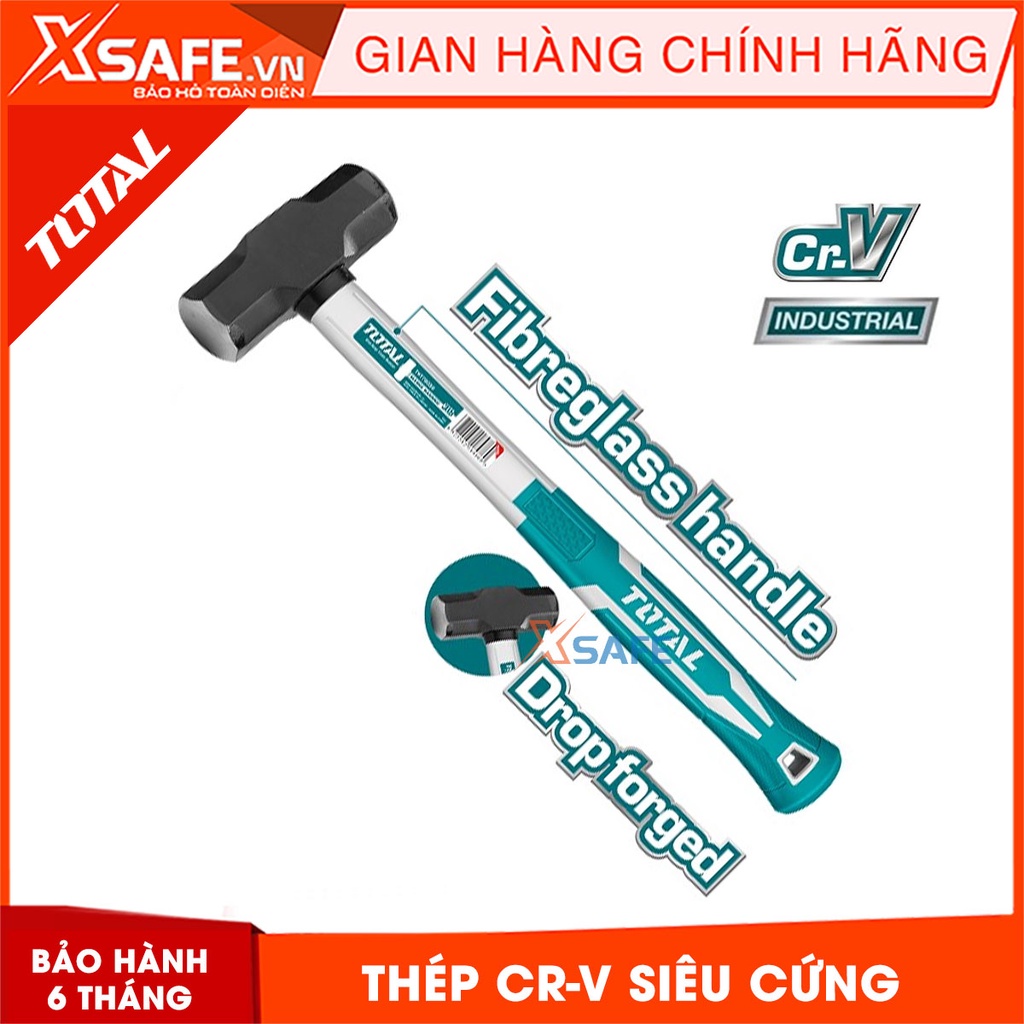 Búa tạ 2 đầu cán dài TOTAL 3-4LB, Thép Cr-V búa tạ cán nhựa cầm tay đập bê tông, phá đá, sửa chữa cơ khí máy móc nhà cửa