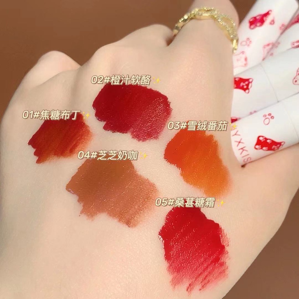 [Hàng mới về] Set 5 thỏi son kem mini tông nhung lì kháng nước lâu trôi thiết kế dễ thương