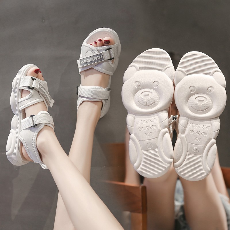 [Mã LT50 giảm 50k đơn 250k] Dép Sandal HAPU nữ Đế Gấu đẹp siêu Hot , Trend mới nhất 2022 ( 2 màu )