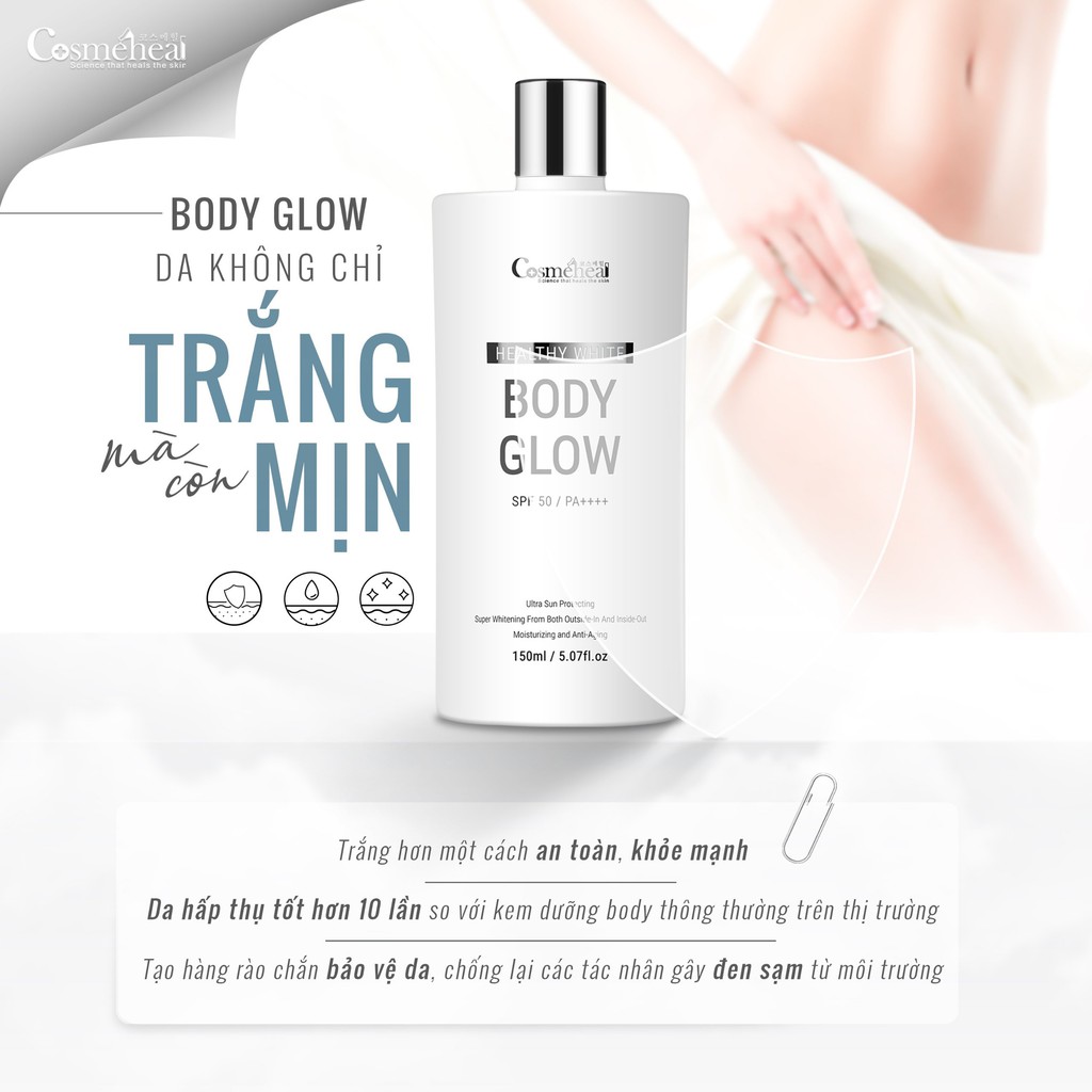 Serum Làm Sáng Da Toàn Thân COSMEHEAL Healthy White Body Glow SPF 50/ PA ++++(150ml) Hàn Quốc