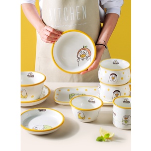 Bộ bát đĩa sứ KAWASIMAYA Duckyo Friends