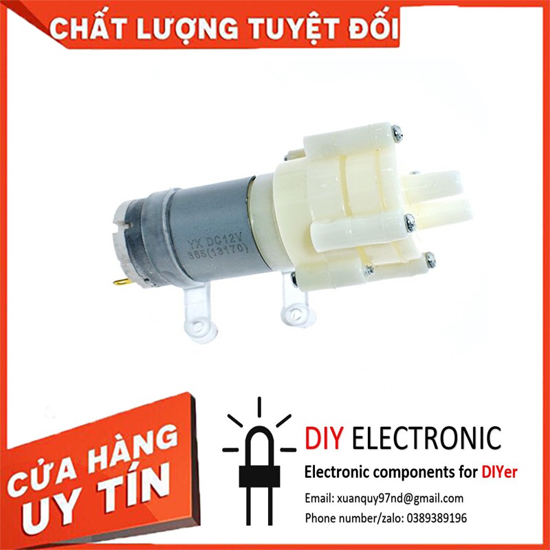 Động cơ máy bơm nước, hút chân không DC365 dùng nguồn DC 12V, công suât 2L/phút