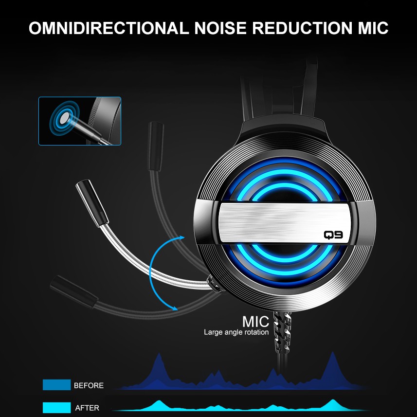 Tai nghe gaming chụp tai máy tính chơi game có mic tích hợp đèn LED cho điện thoại/Pc / Ps4 Gameming có dây Gaming Headphone Headset Tai Nghr PC